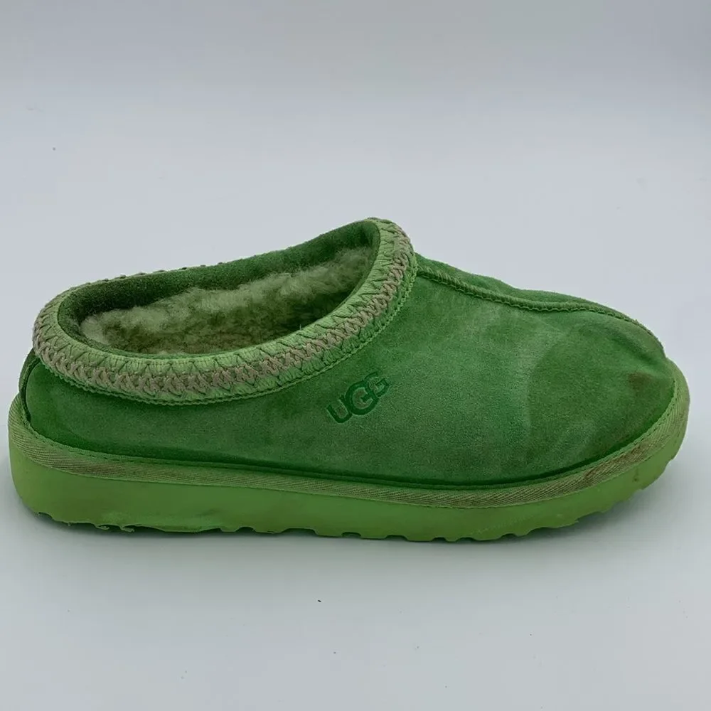 UGG bright lime green slip on Tasman style shoes mens size 10